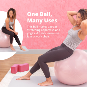 Professional Exercise Ball for Workout 55cm (Blush Pink)