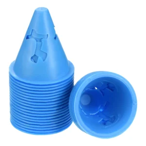 Sports Cones Training Marker with Exercise Holes, Blue 50 Pack