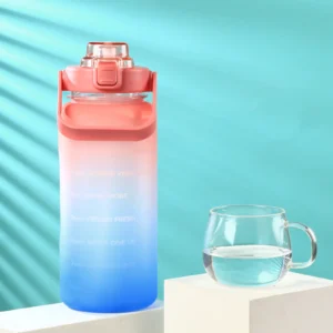 64oz Half Gallon Water Bottle BPA Free with Handle and Straw