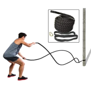 1.26 inch 30ft Battle Rope for Heavy Duty Workout Training - Black